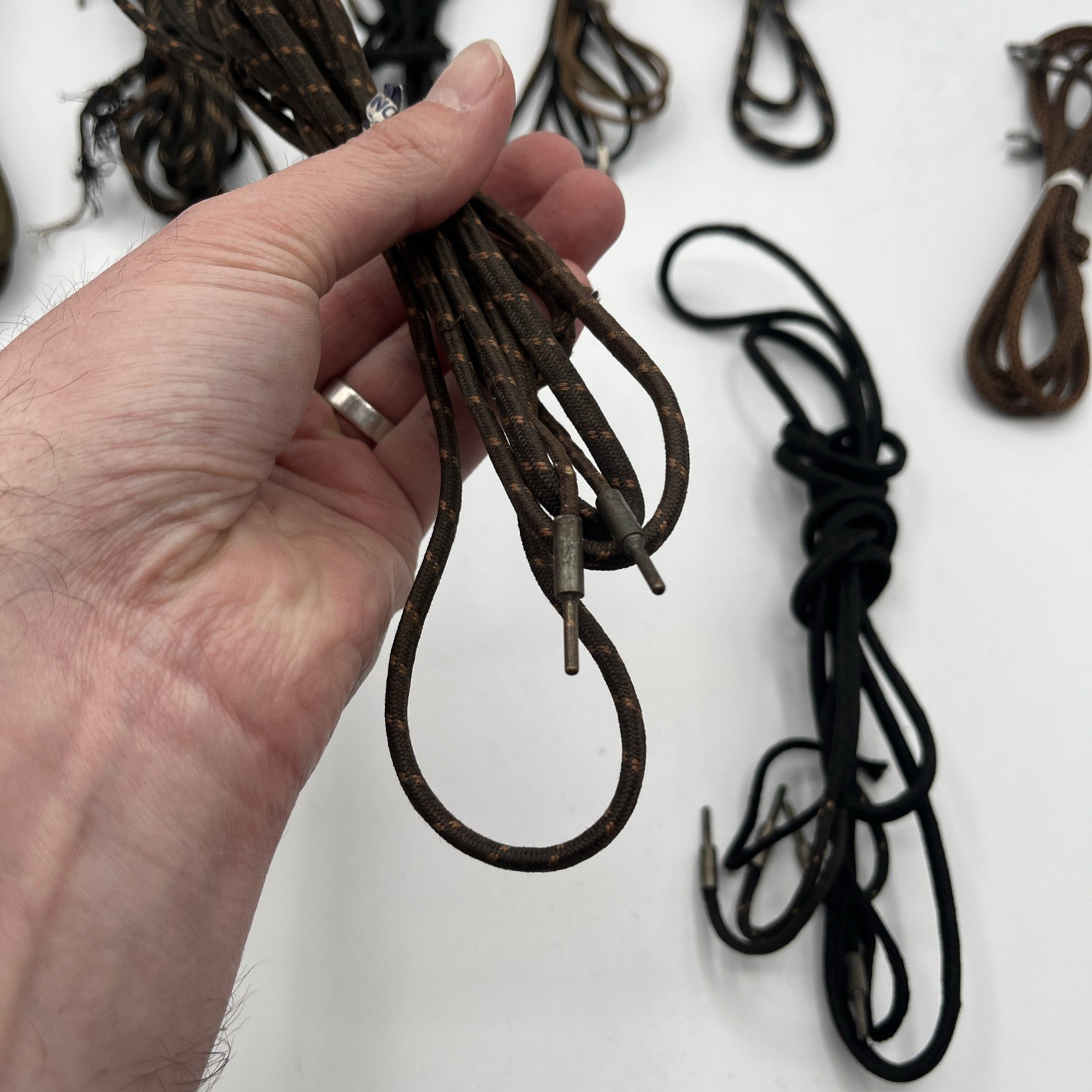 9 Pair Vintage Cloth Wire Ww1 1920 Era Tube Radio Speakers or Headphones Good