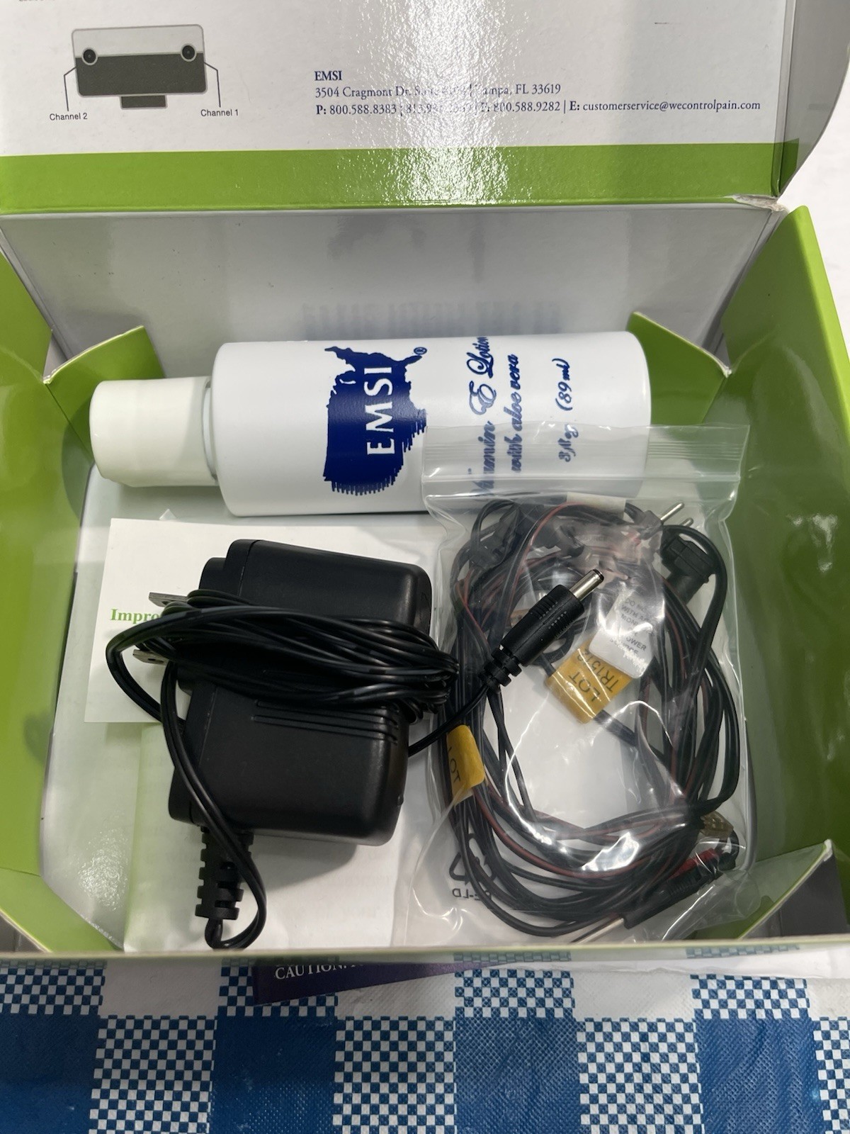 EMSI Flex-IT TENS Electrical Stimulation Unit Pads Leads Charger