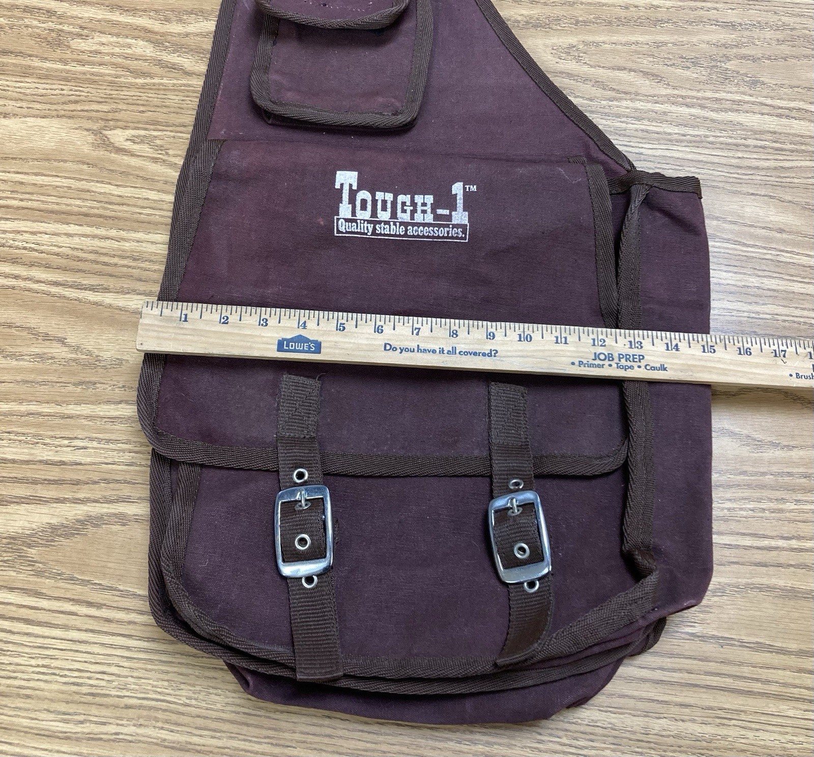 Vintage Tough-1 Saddle Bag Heavy Canvas Buckle Maroon Purple Excellent Condition