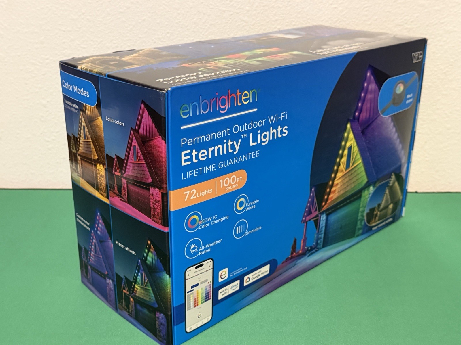 Enbrighten VIBE Permanent Outdoor Wi-Fi Eternity Lights 72lights, 100ft (Black)