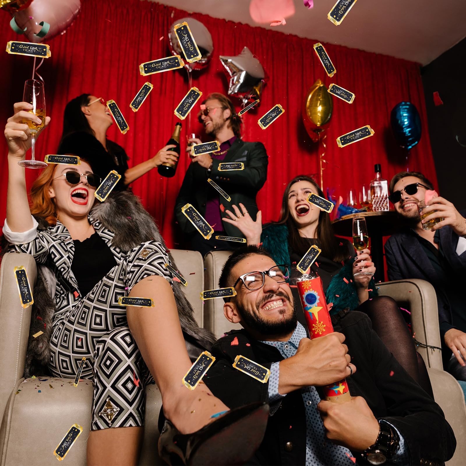 1000 Pcs Tickets Roll Single Carnival Raffle Tickets Black Golden Numbered Ca...