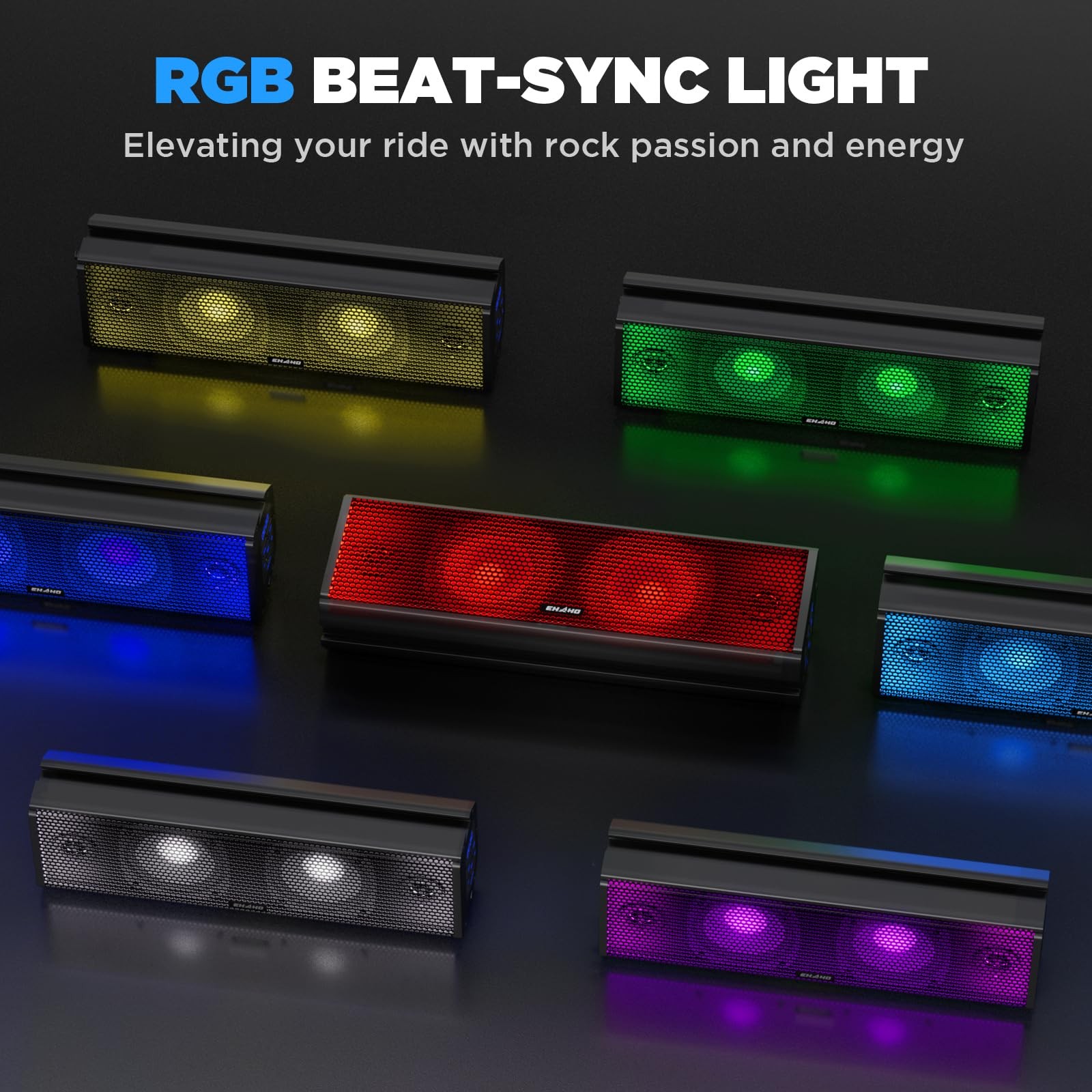 Ehaho 17 Inch UTV Sound Bar, ATV SoundBar Bluetooth with RGB 17 IN, Black