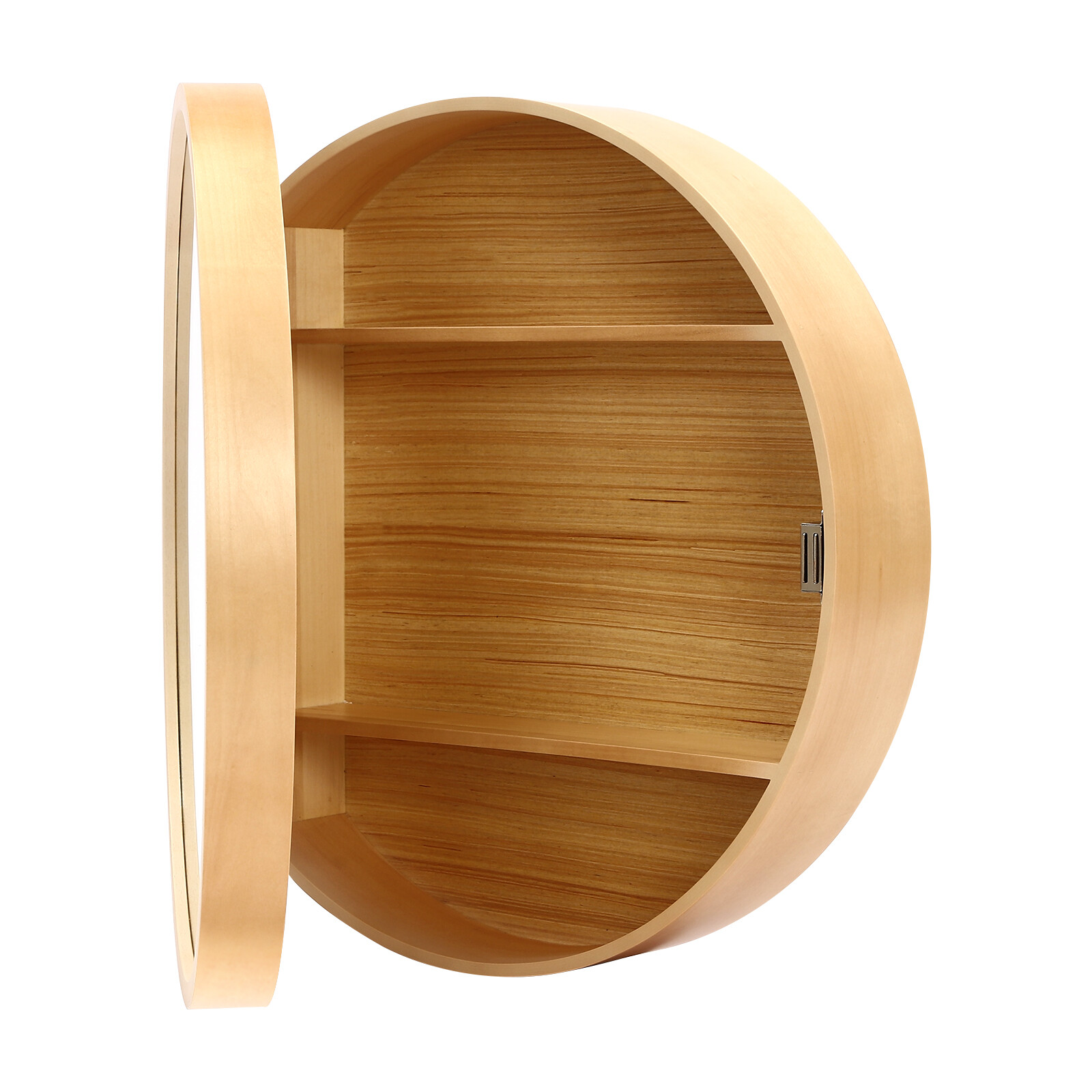 Mirror Cabinet Round Bathroom Mirror Cabinet with Hidden Storage Wall-mounted