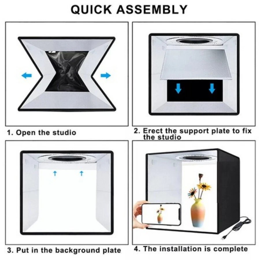 16x16" Large Portable LED Photo Light Box Shooting Tent Photography Studio Fast⭐