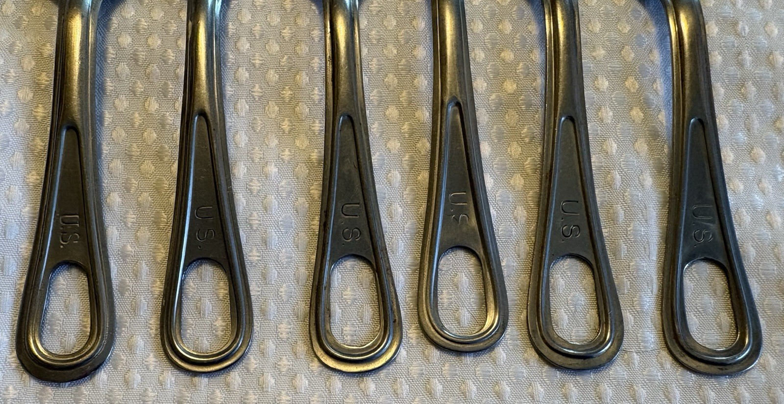 6 Vintage U.S. Military Mess Stainless FORKS; Silco & More!