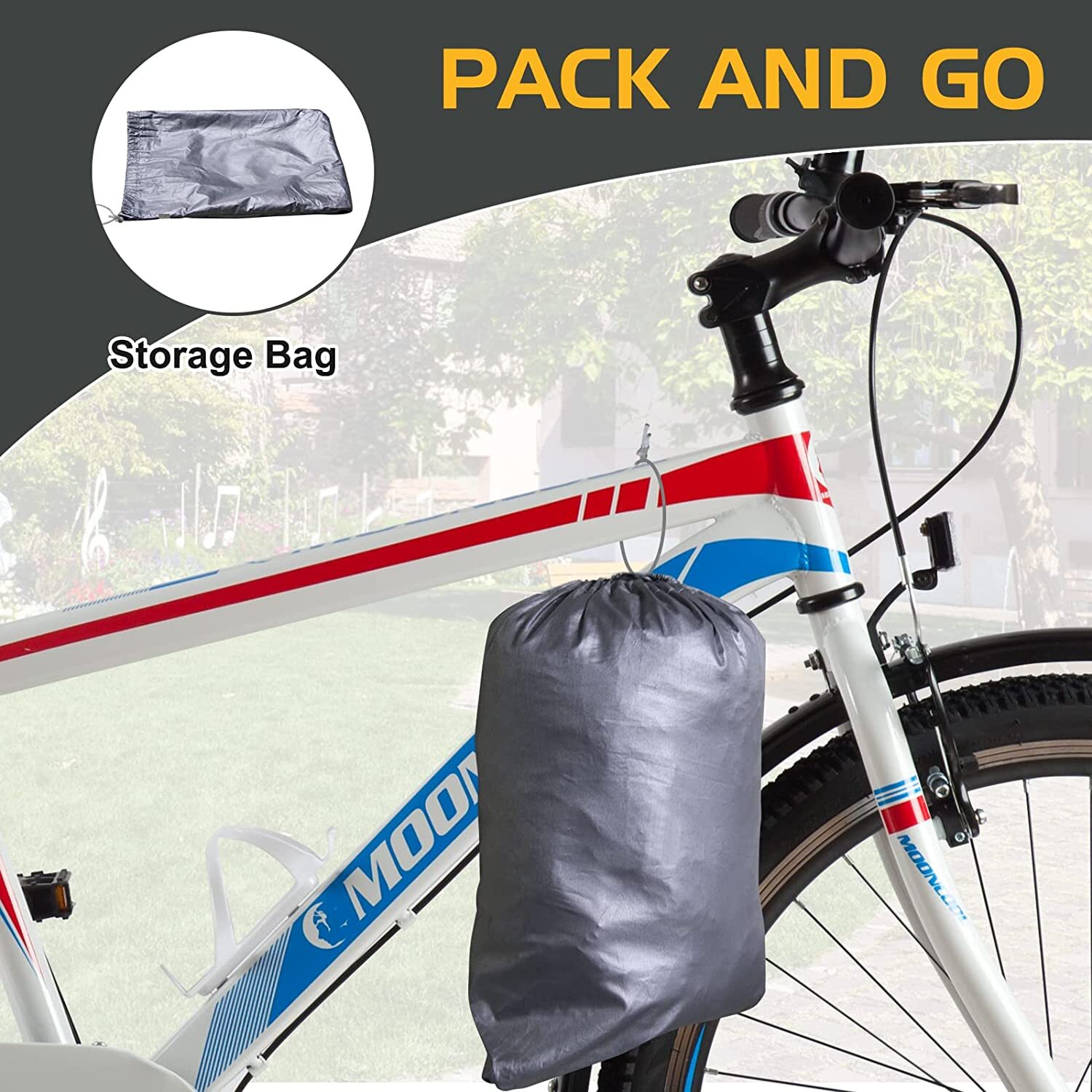 MOPHOTO Bike Cover Adult Tricycle Cover Waterproof Anti-UV Bicycle With CarryBag