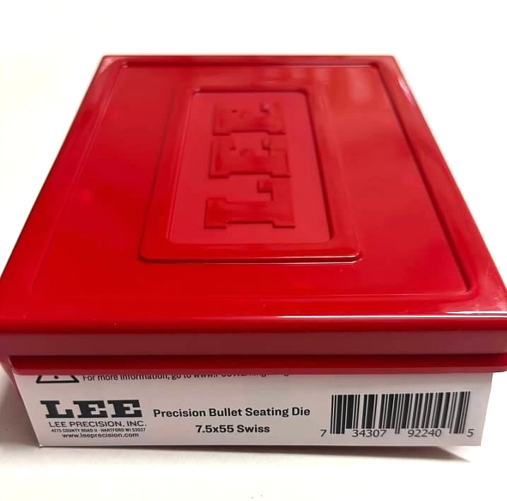 Lee 92240 7.5x55 Swiss Micrometer Precision Bullet Seating Die With 4 Die Case