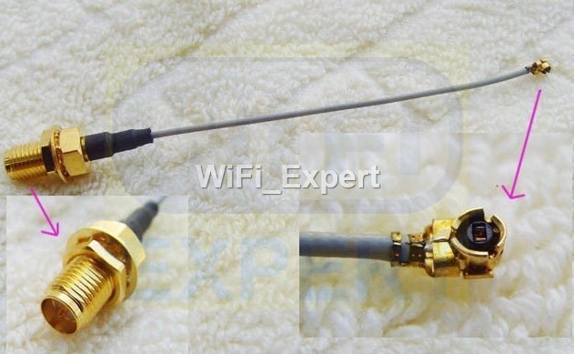 4 Mini PCI U.FL to RP-SMA Antenna WiFi Pigtail Cable Any Length