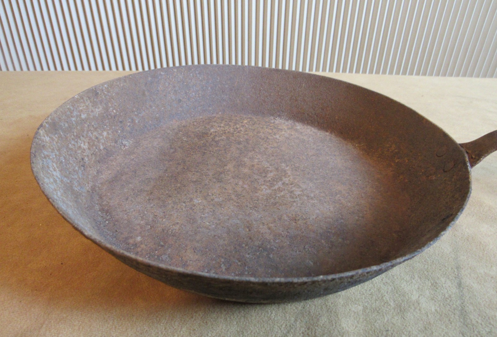 Antique Civil War Large Iron Camp Skillet Frying Pan 1860s