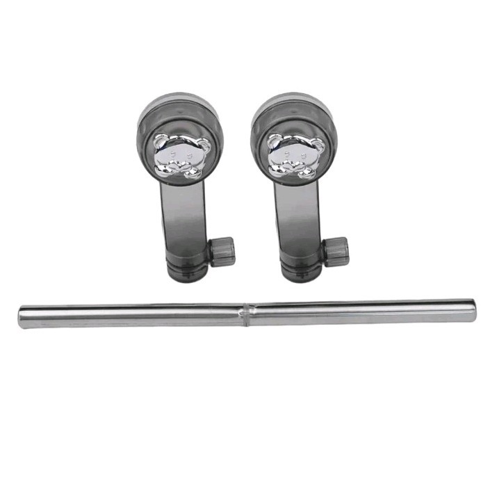 Adjustable 12 - 19" Bathroom Suction Cup Towel Rack With Adjustable Angles