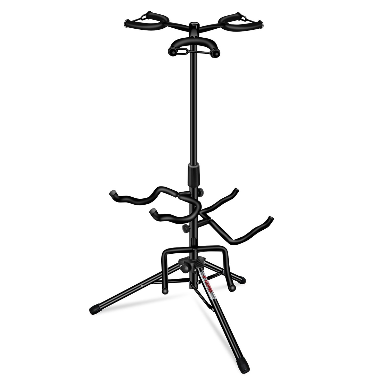 5 Core Triple Guitar Stand Floor w Foam Arms for Acoustic Electric Bass Guitars
