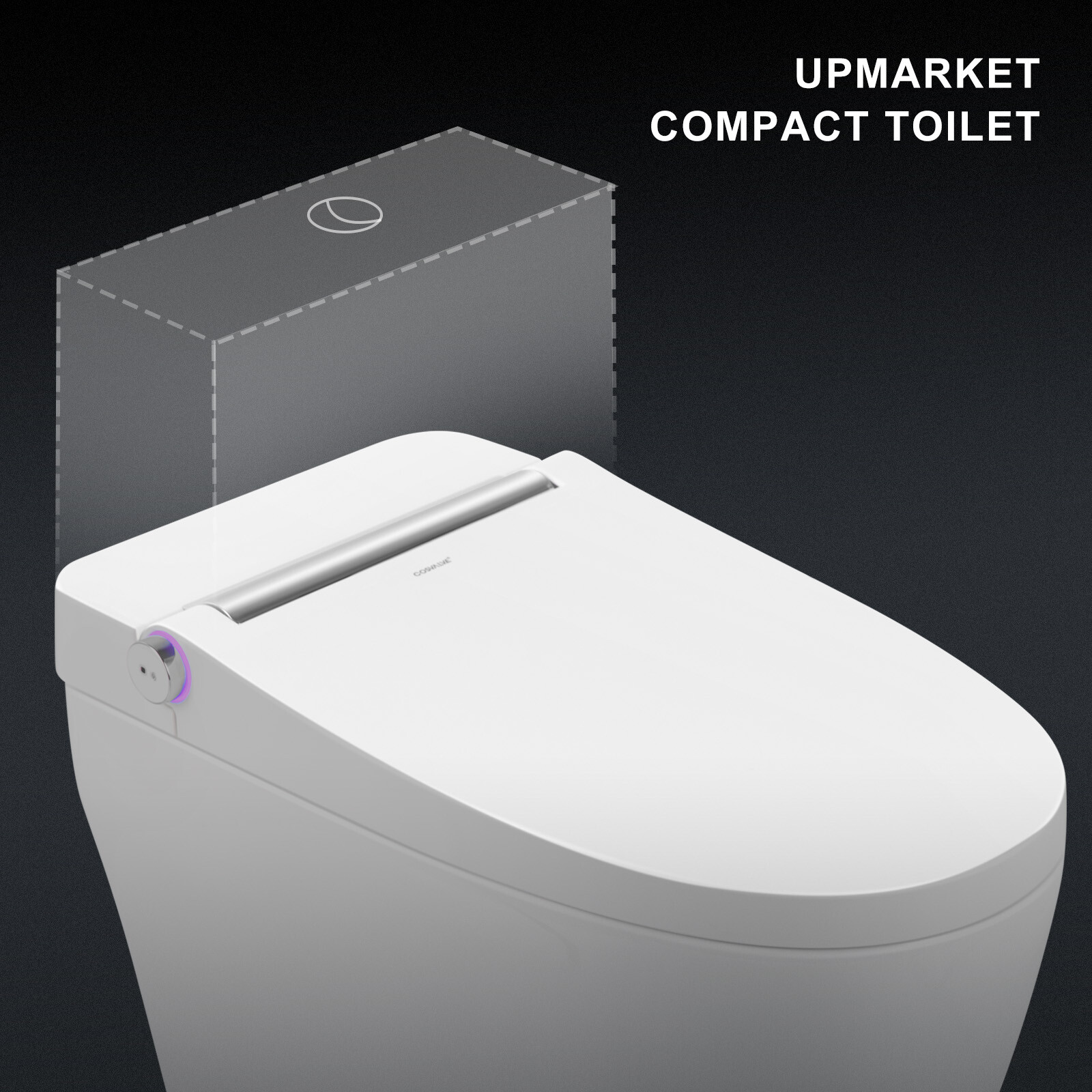 One Piece Electronic Smart Toilet Heat Auto Flush Foot Sensor Night Light