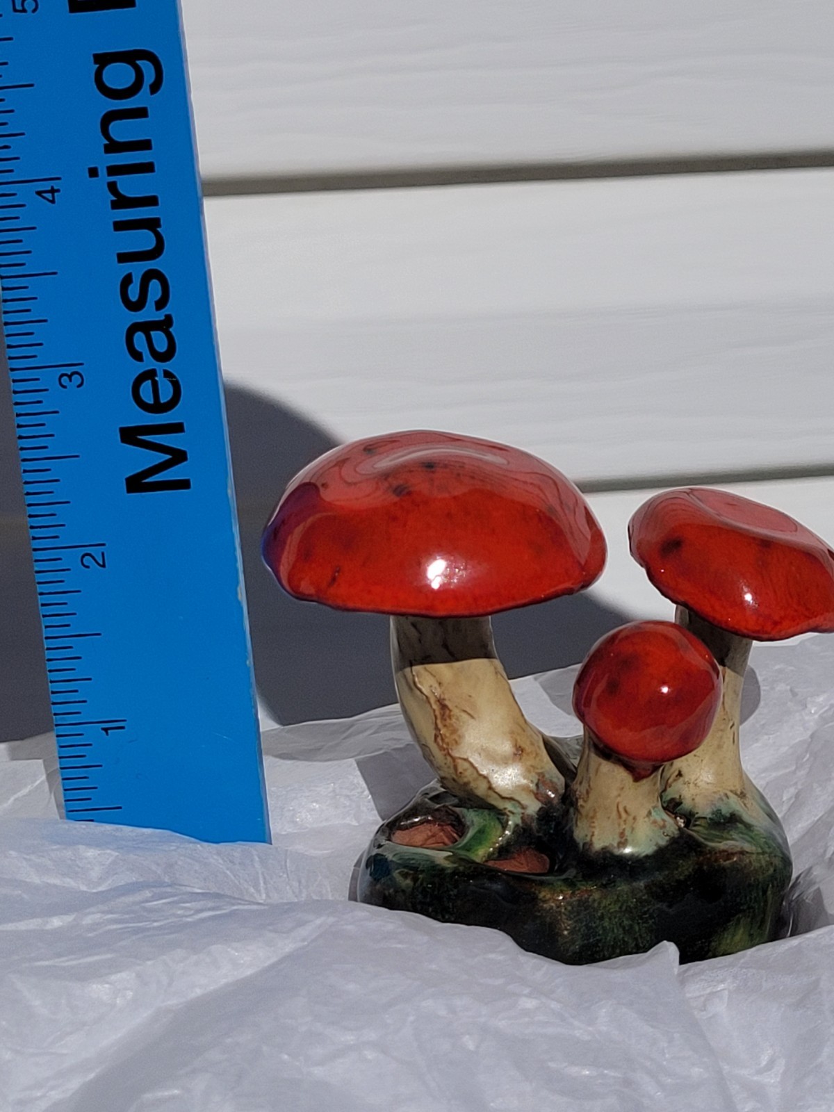 Rare Vintage Early Lorenzen Lantz Nova Scotia Clay Gloss Red Mushroom Tricholoma