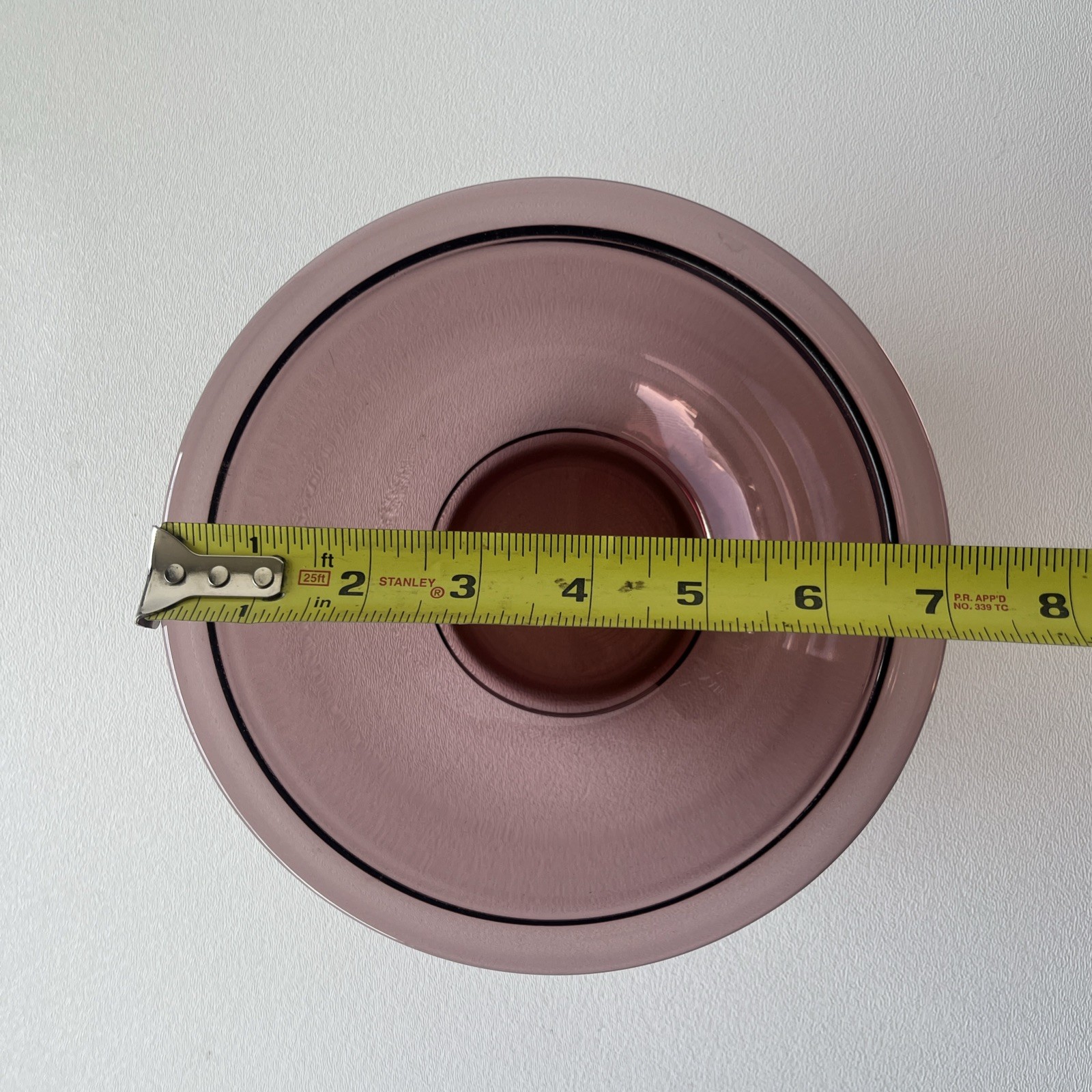 Vintage PYREX Cranberry Glass Mixing/Nesting Bowl # 322 1 Qt 7” Round USA Made