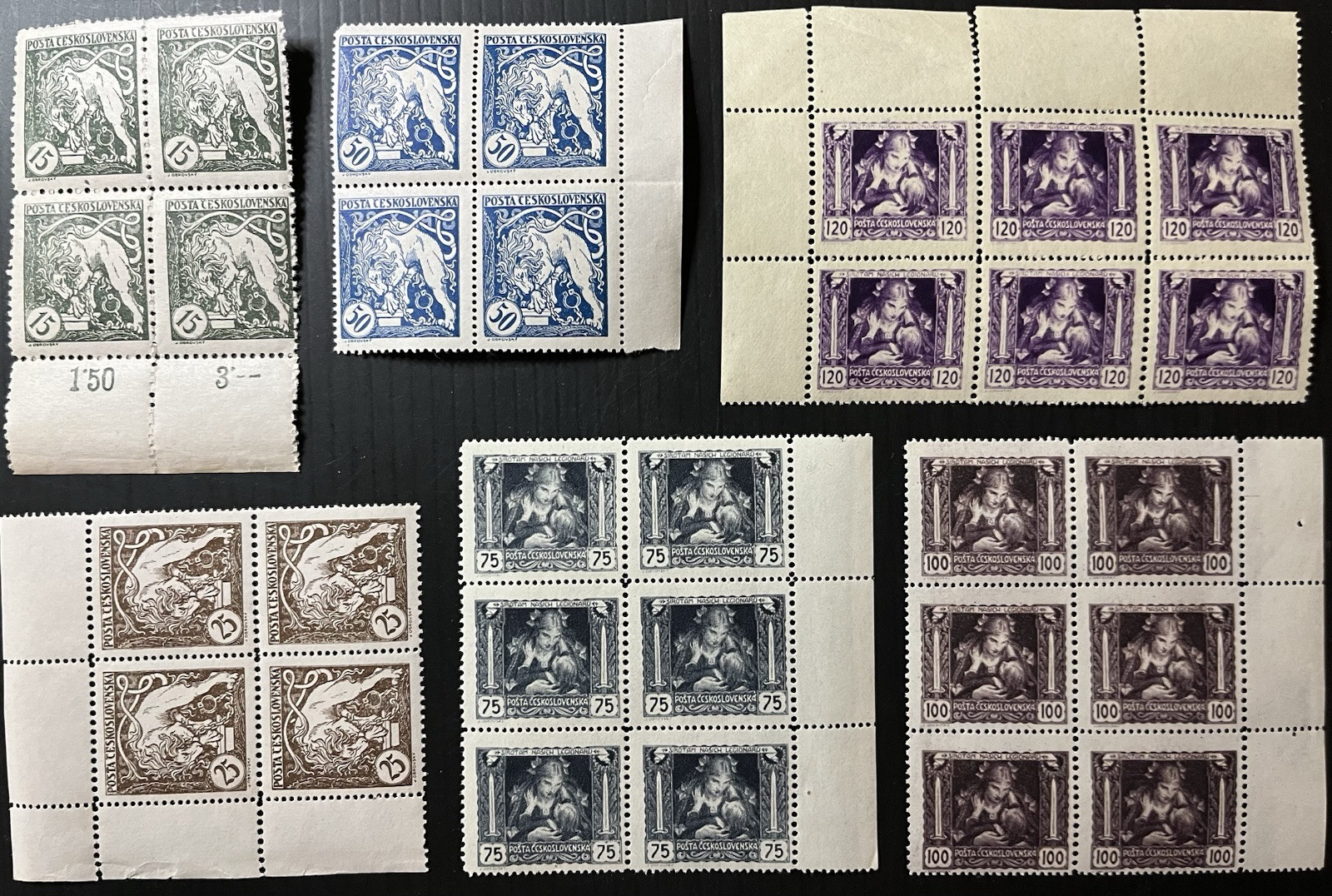 CZECHOSLOVAKIA - 1918/1919,  Collection of several Blocks - MNH