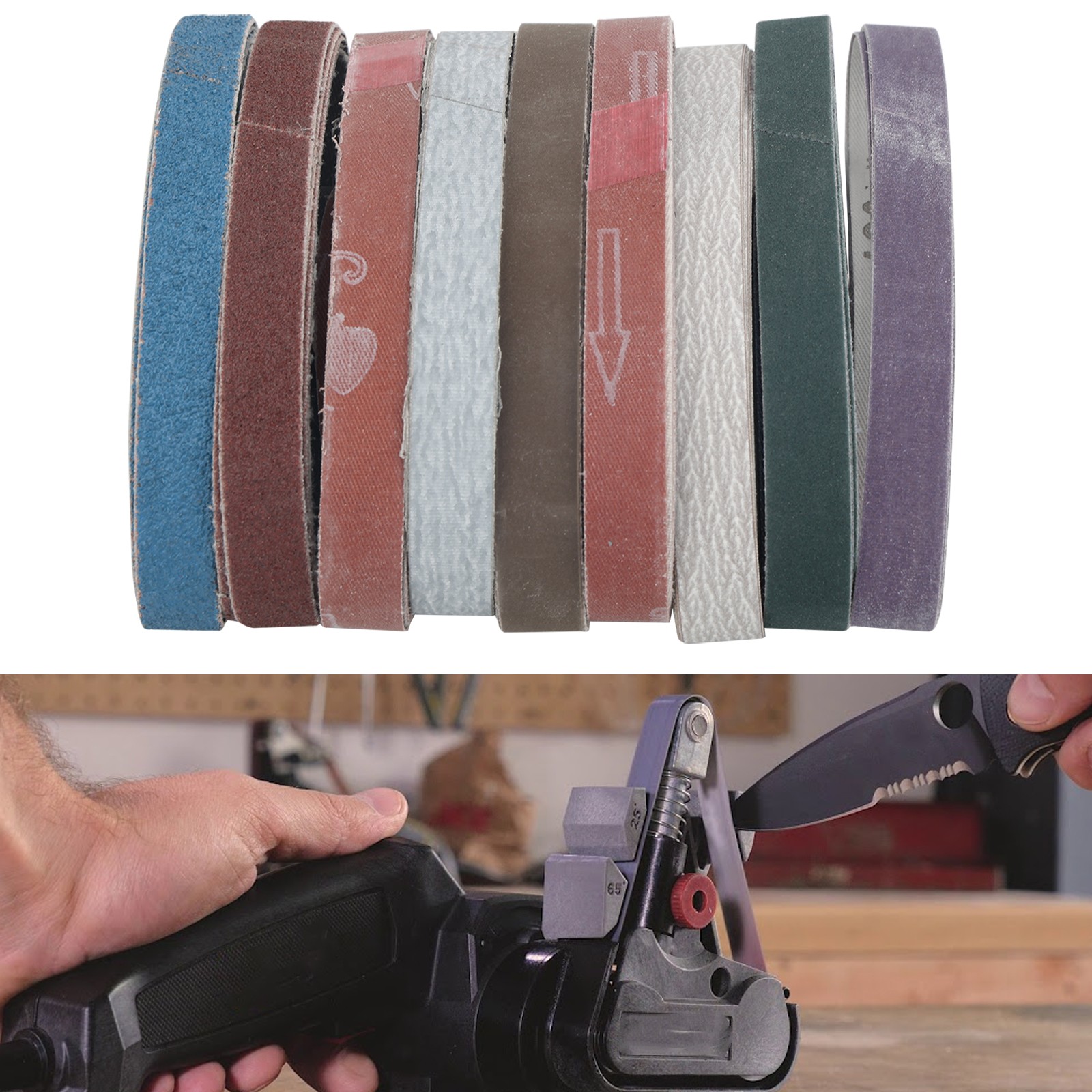 45Pcs 1/2" X 12"Replacement Sharpener Belt Kit For Work Sharp Knife 80-5000Grit