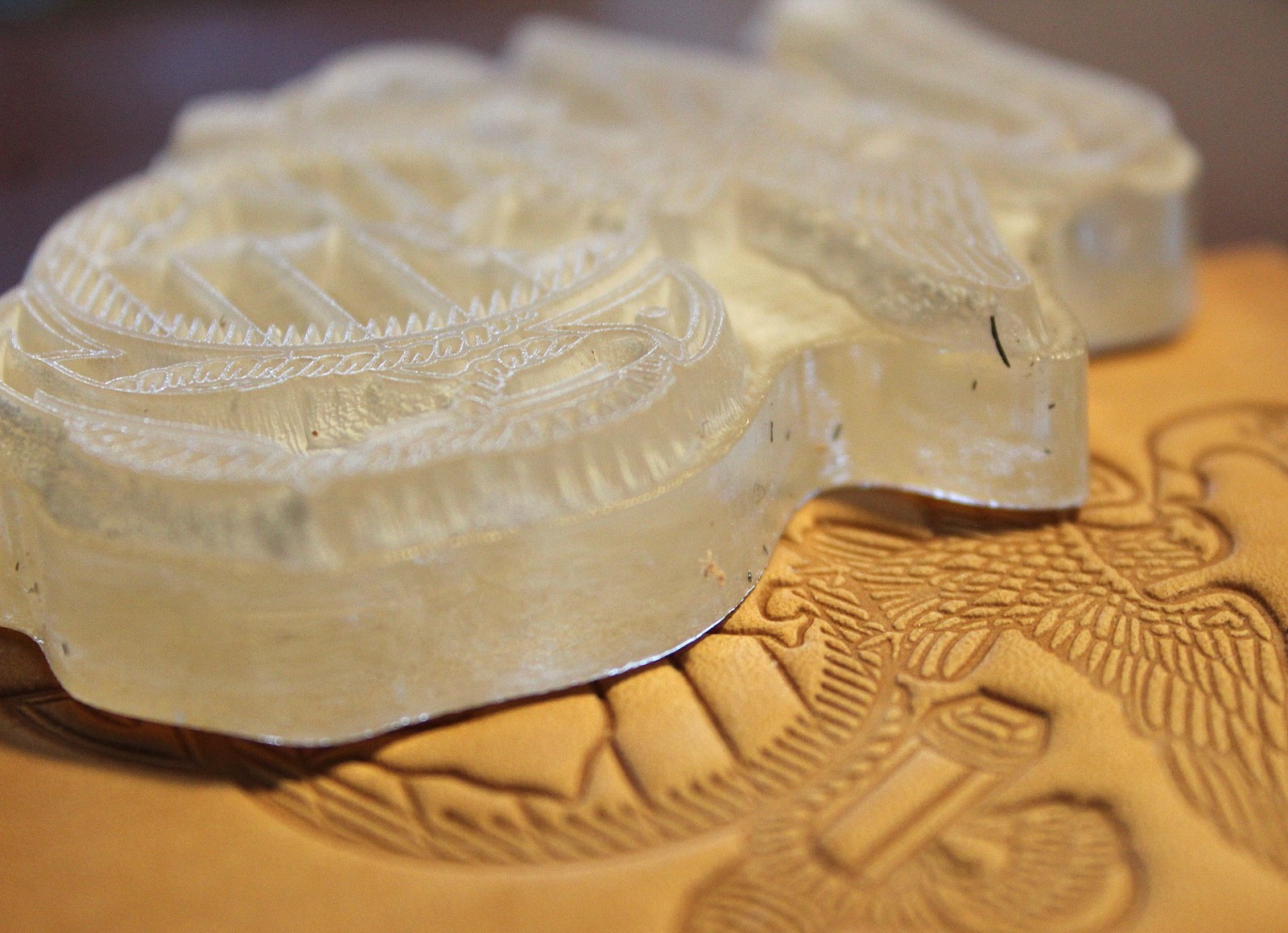 ACRYLIC Leather Embossing Stamp MARINES INSIGNIA for Veg Tanned Leather