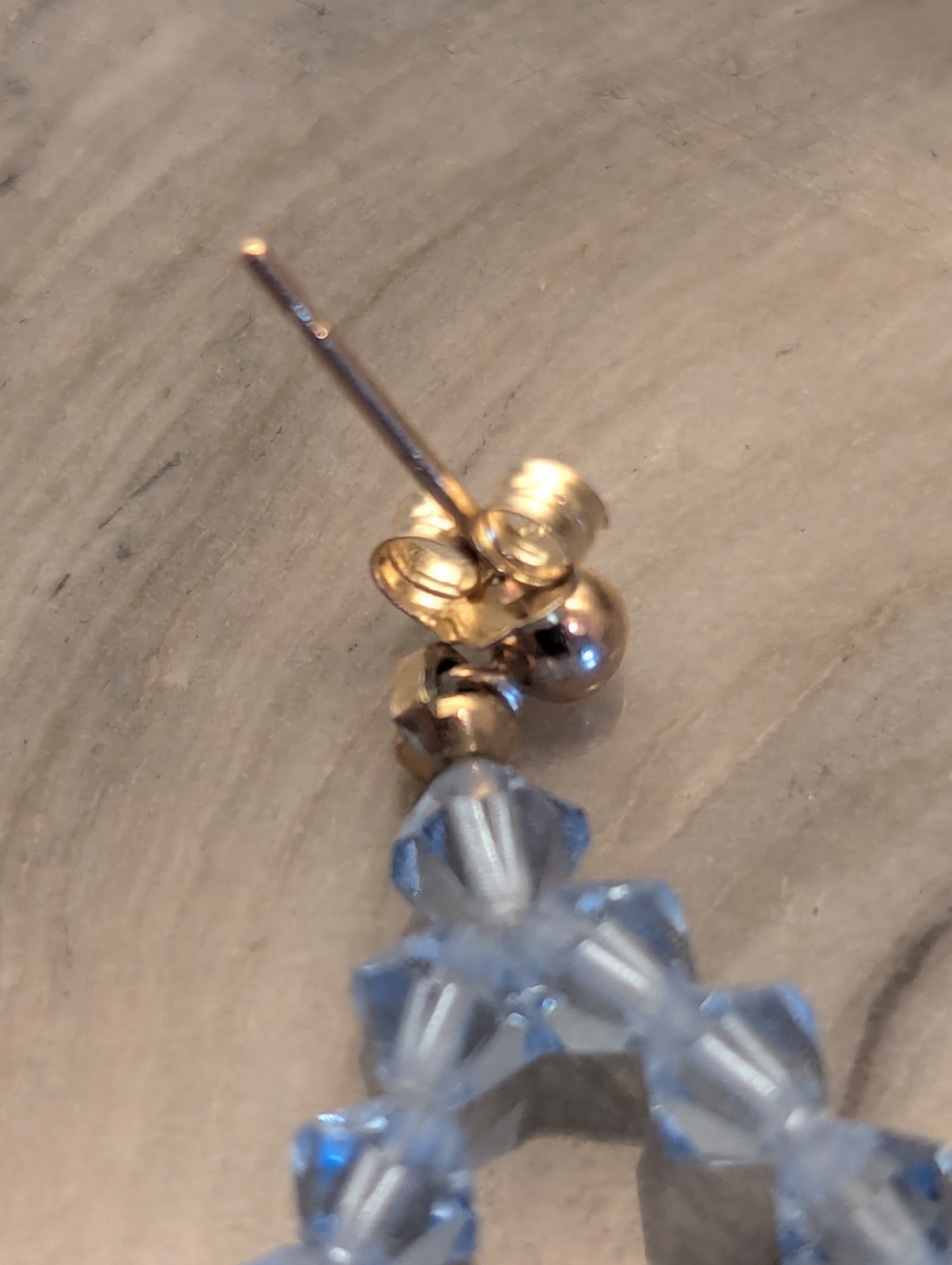 14k Gold Necklace,Bracelet & Earrings Set,Blue Lagoon Swarovski Crystal, Vtg