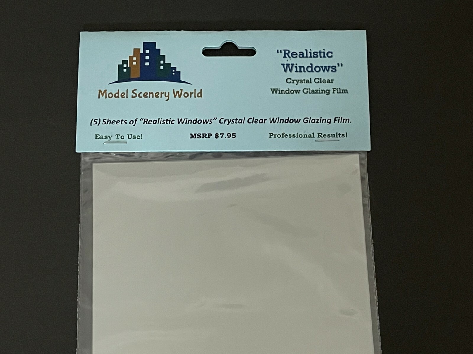 Realistic Windows Clear Window Film Glazing NO Curl for Scale Models 5 Sheets