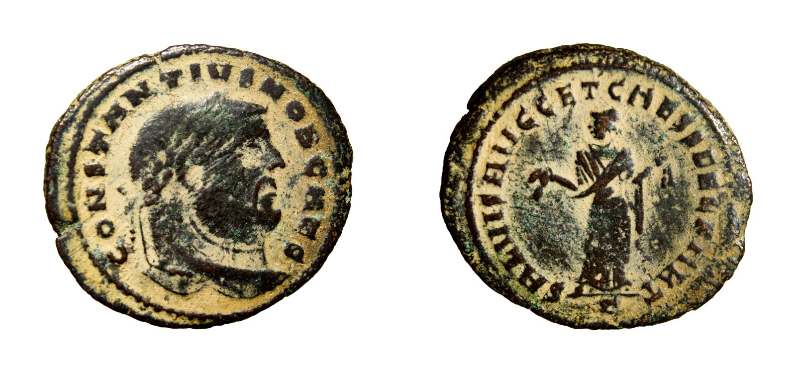 UNPUBLISHED Constantius I as Caesar Carthage Double Follis Roman Coin LARGE