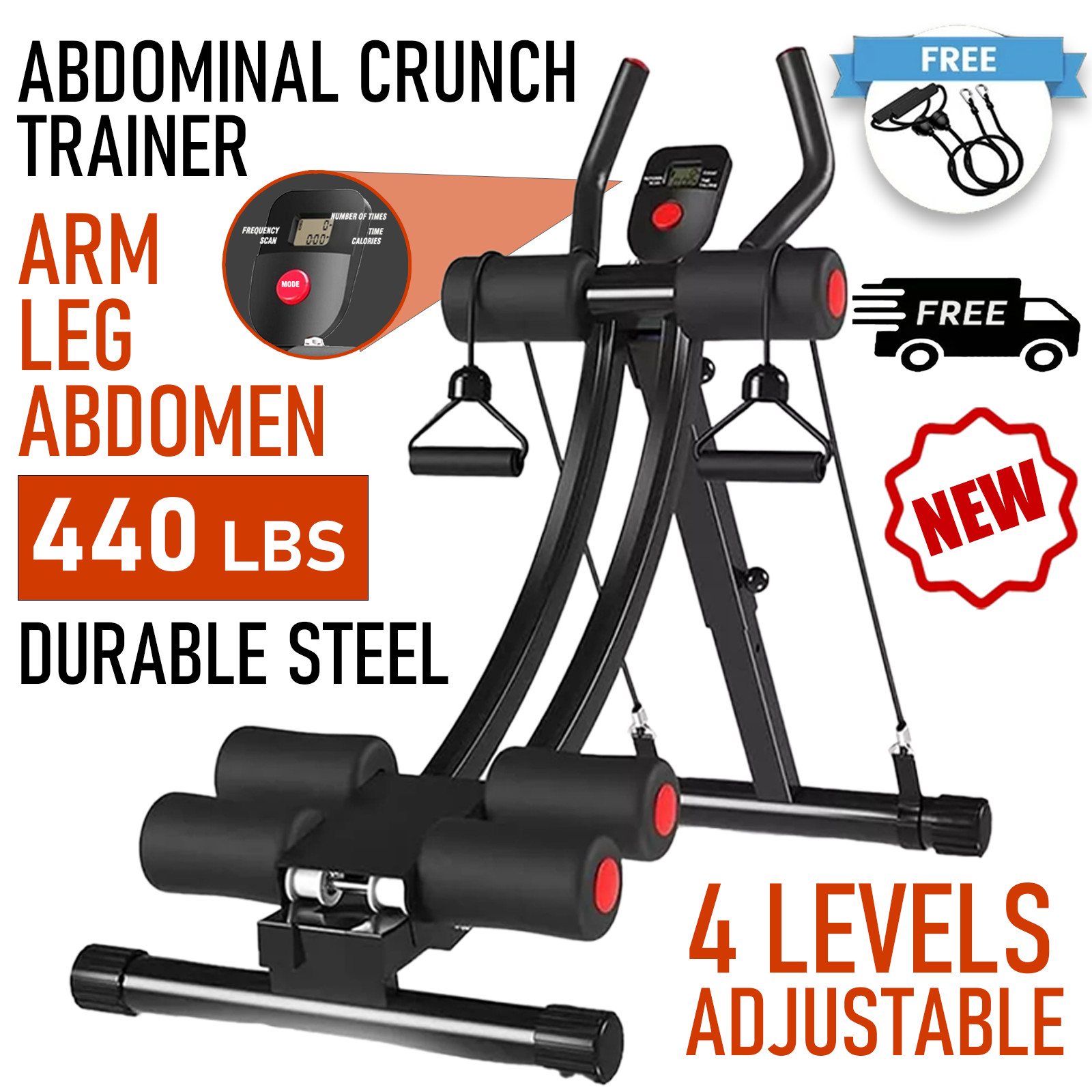 Ab Abdominal Exercise Machine Cruncher Trainer Body Shaper Gym Equipment Trainer