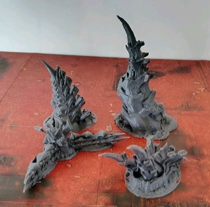 Tabletop Terrain - Large Bulk Alien Lot - for Warhammer 40K/Kill Team 8 Pieces