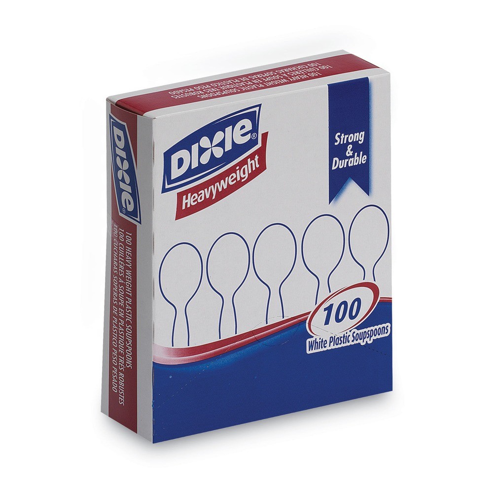Dixie SH207 Plastic Heavyweight Soup Spoons - White (100/Box) New
