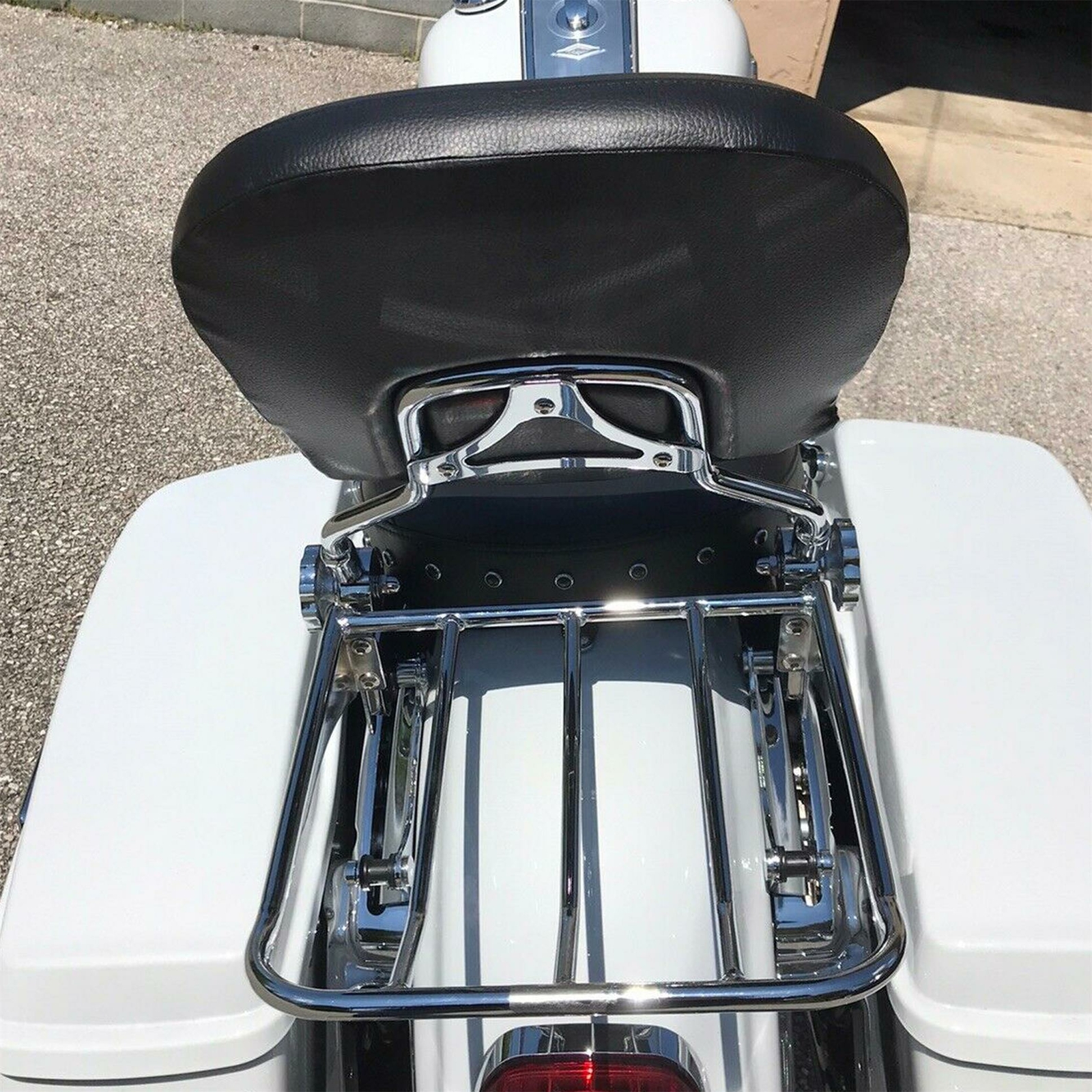 Adjustable Sissy Bar Backrest Luggage Rack For 09-24 Harley Road Electra Glide