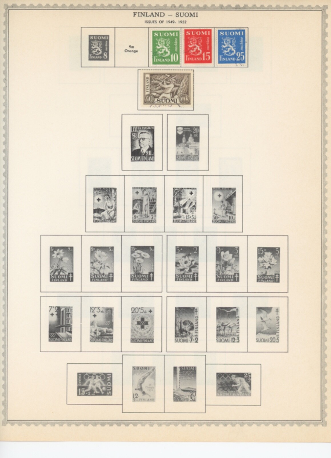 finland stamp collection on minkus pages 110 stamps used (e650