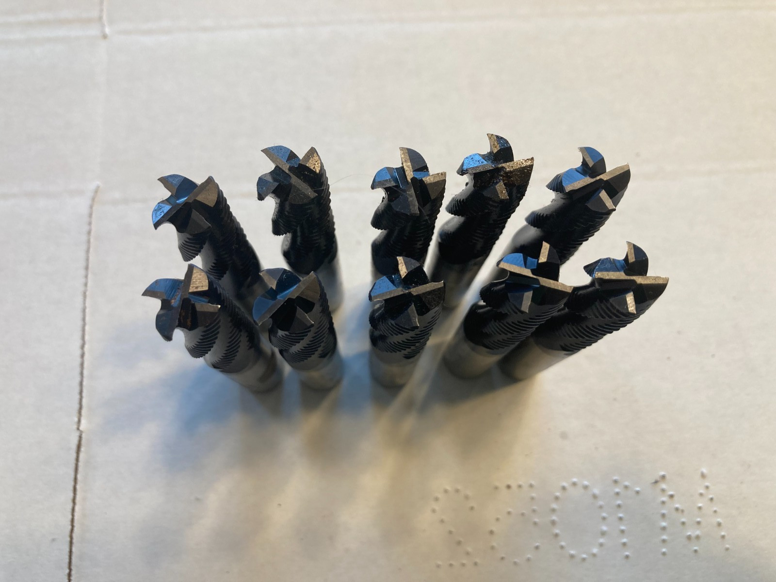 10 pcs 1/2" USED ROUGHING ROUGHER ENDMILLS 4 FLUTE