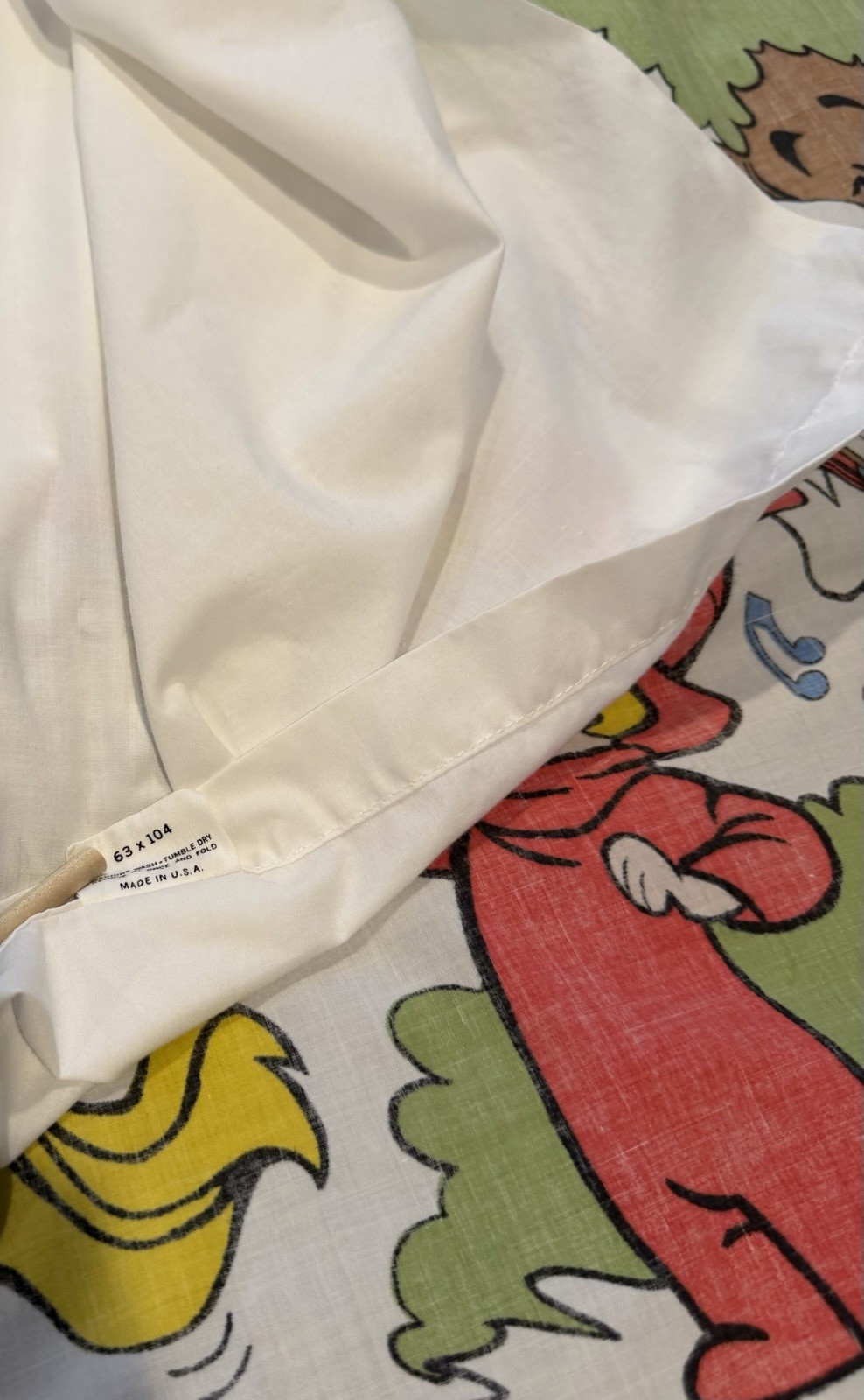 Vtg 70s Casper The Friendly Ghost Twin Flat Sheet Wendy Witch + Ghostly Trio