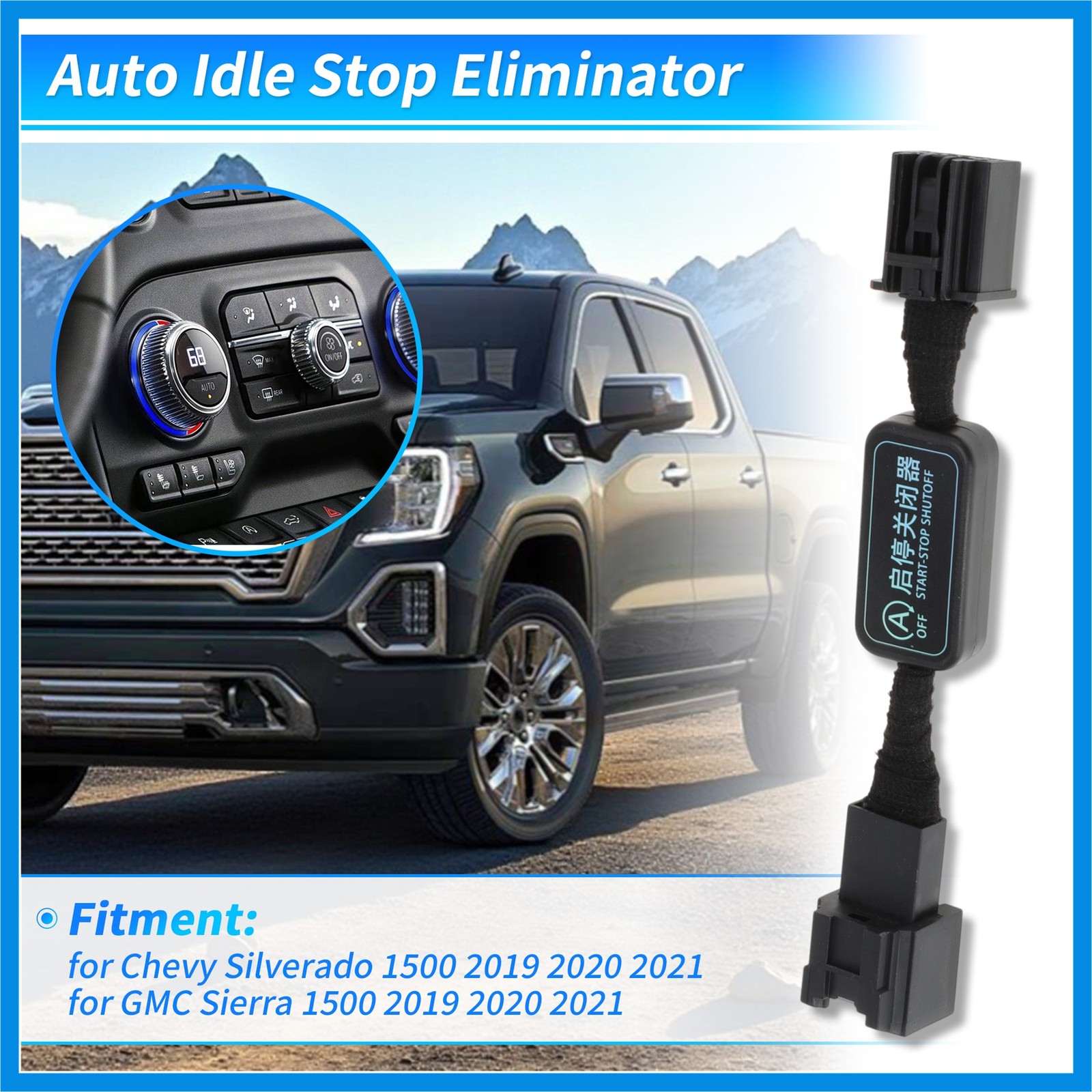 Idle Start Stop Eliminator for GMC Sierra 1500 19-21 Auto Start/Stop Disable 1Pc