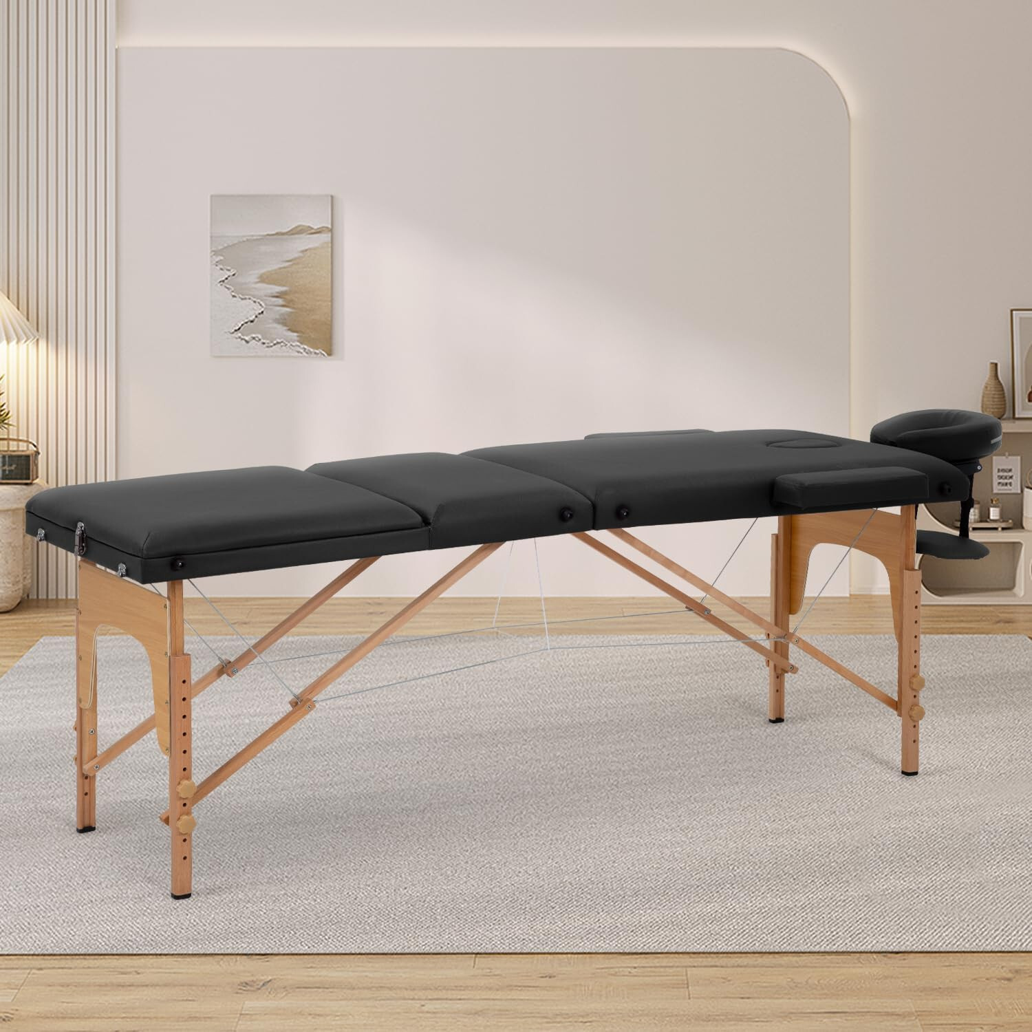 Massage Table Massage Bed 3 Fold Portable Massage Table 73" L x 32" W Spa Bed