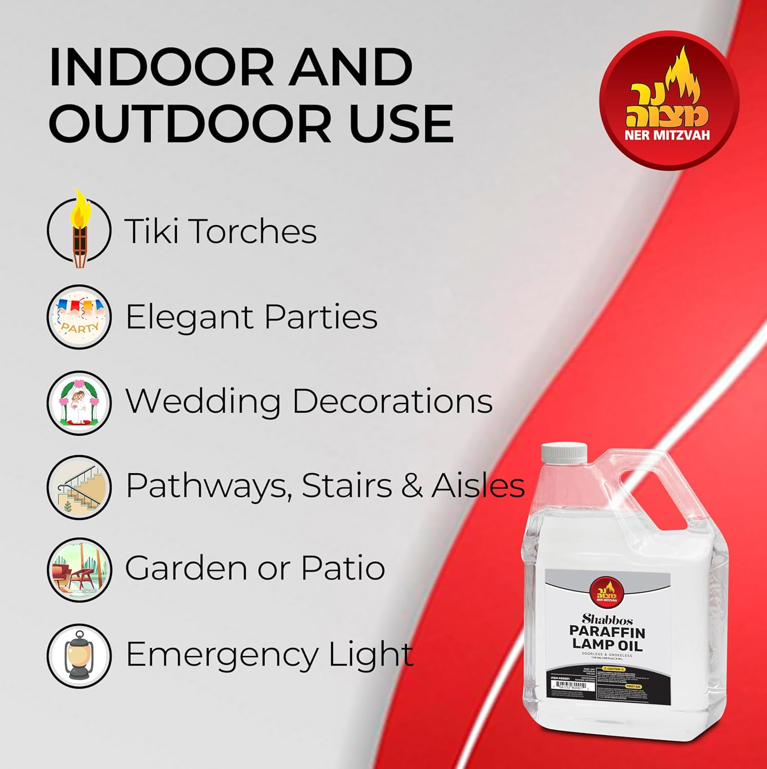 1 Gallon Paraffin Lamp Oil - Clear Smokeless, Odorless, Clean Burning Fuel