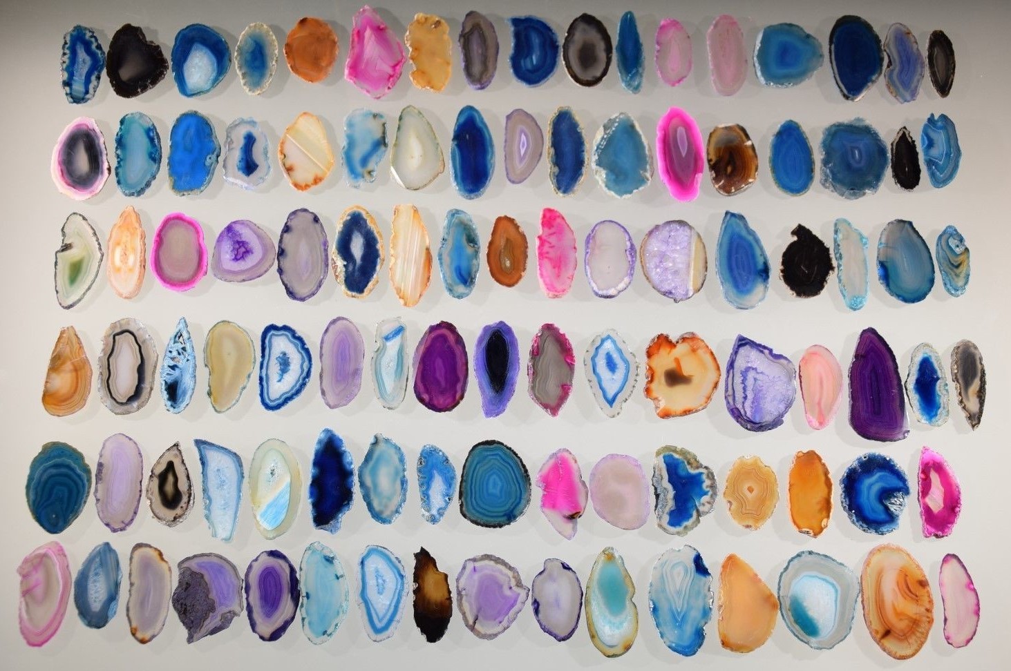 Agate Geode Slab Lot of 50 Quartz Polished Both Sides Agate Geode Slices Lot #4