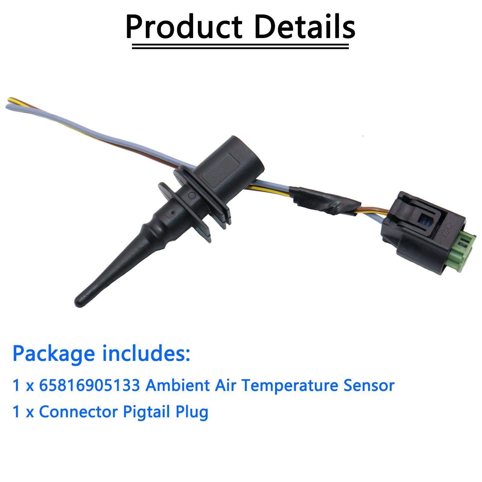 Outside Ambient Air Temperature Sensor &Connector For BMW Land Rover Mini Cooper