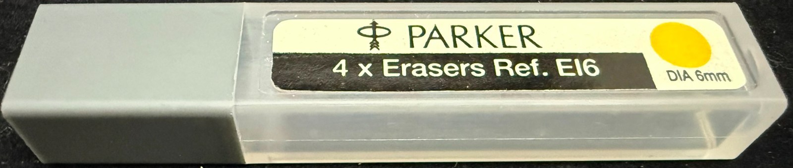 o'o'o . Genuine PARKER . 4 x ERASERS . EI6 . for Mechanical Pencil . 6mm Dia.