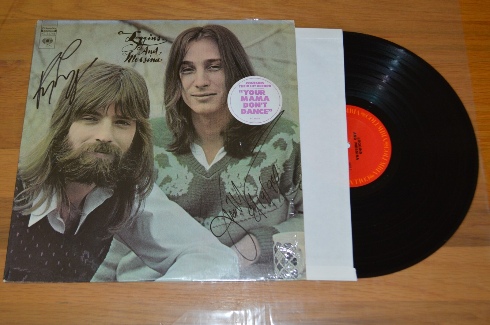 Kenny Loggins / Jim Messina Signed "Self Titled" Original LP Cover Beckett COA