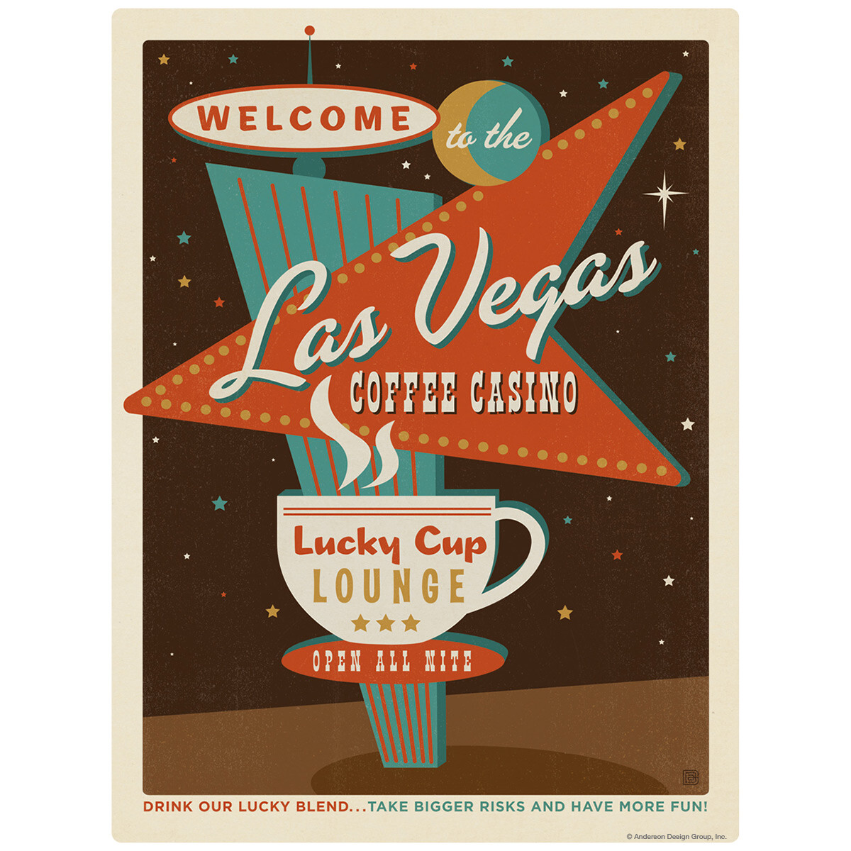Las Vegas Coffee Casino Decal 26 x 34 Peel and Stick Kitchen Decor
