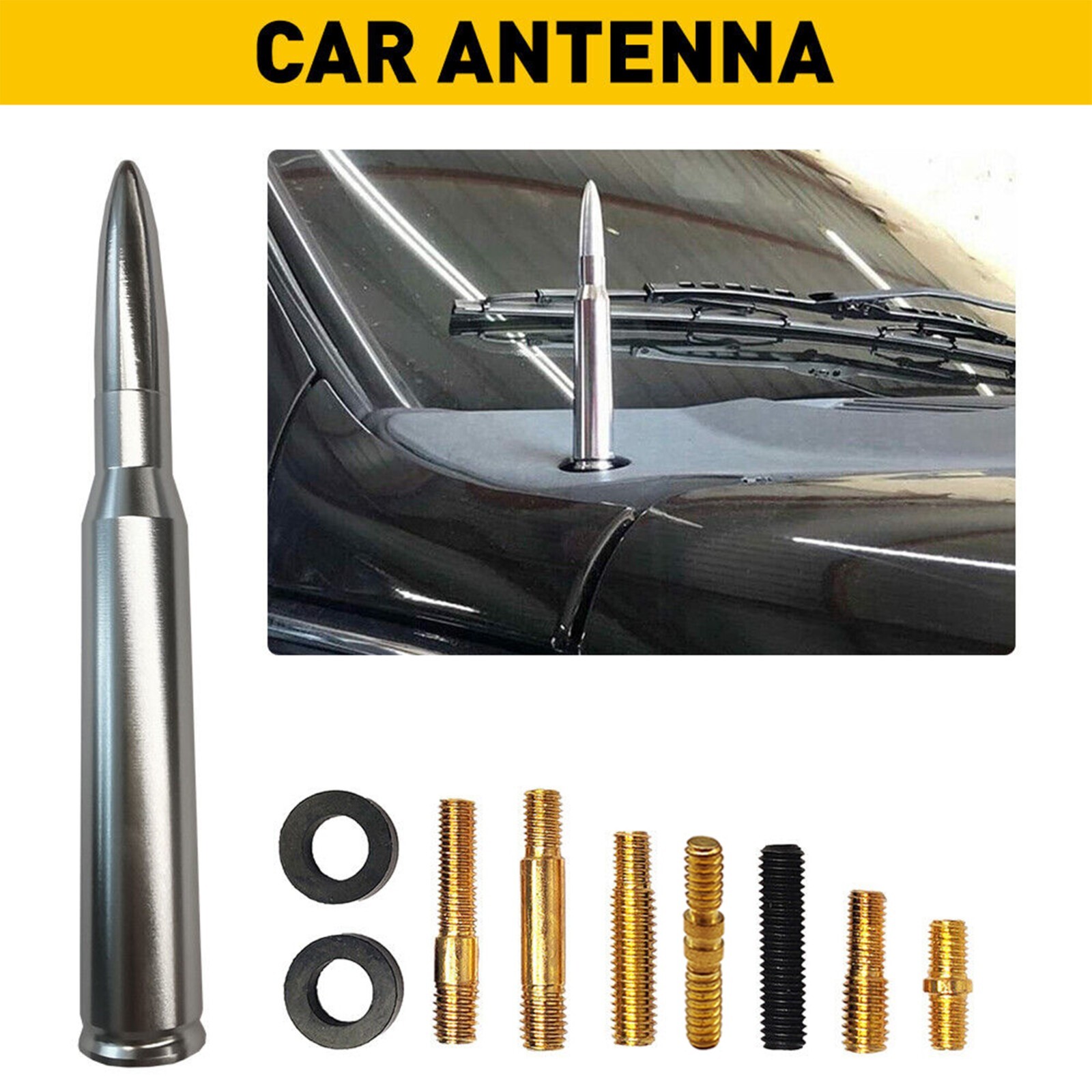 1PC 50 CAL BULLET ANTENNA For CHEV/ROL-ET SILVERADO GM SIERRA