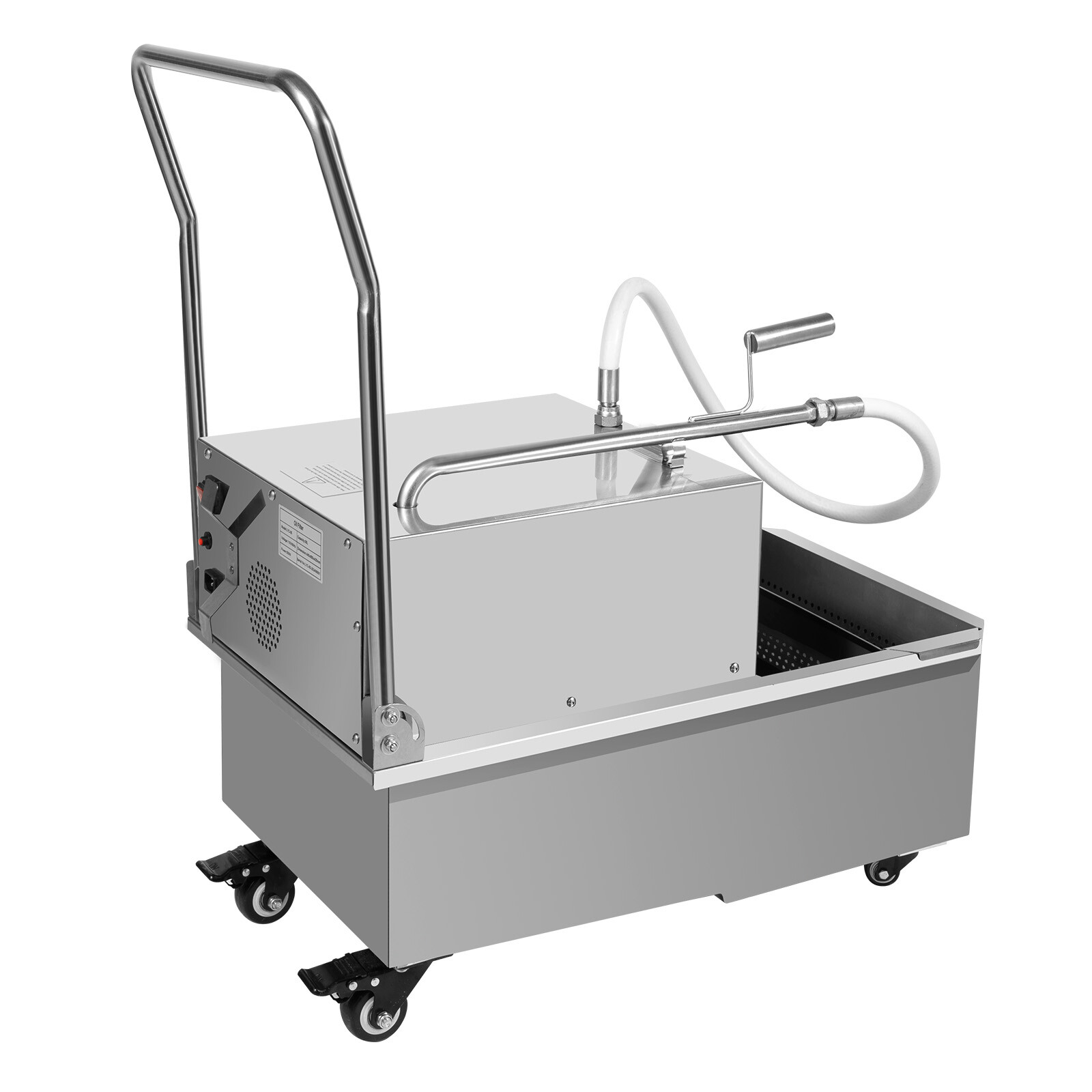 550W Mobile Deep Fryer Filter 55L Commercial Frying Oil Filter System Machine