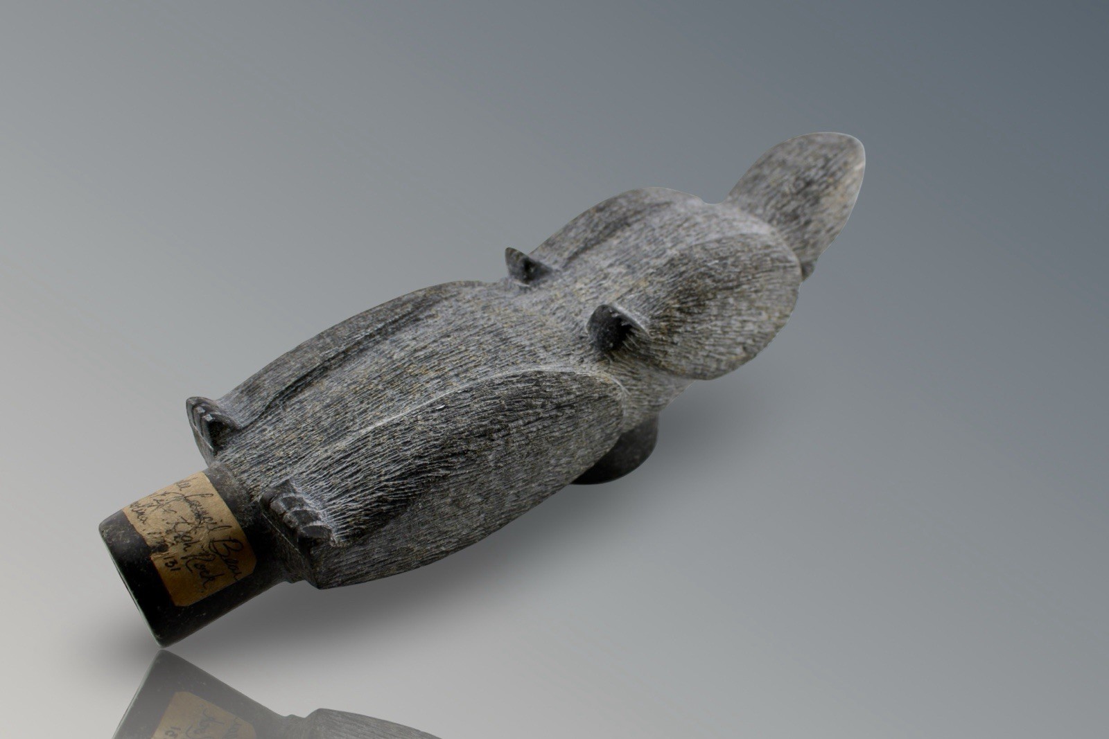 Cherokee Council Bear Effigy Pipe Late 19th Century NC High Rock 13” Long