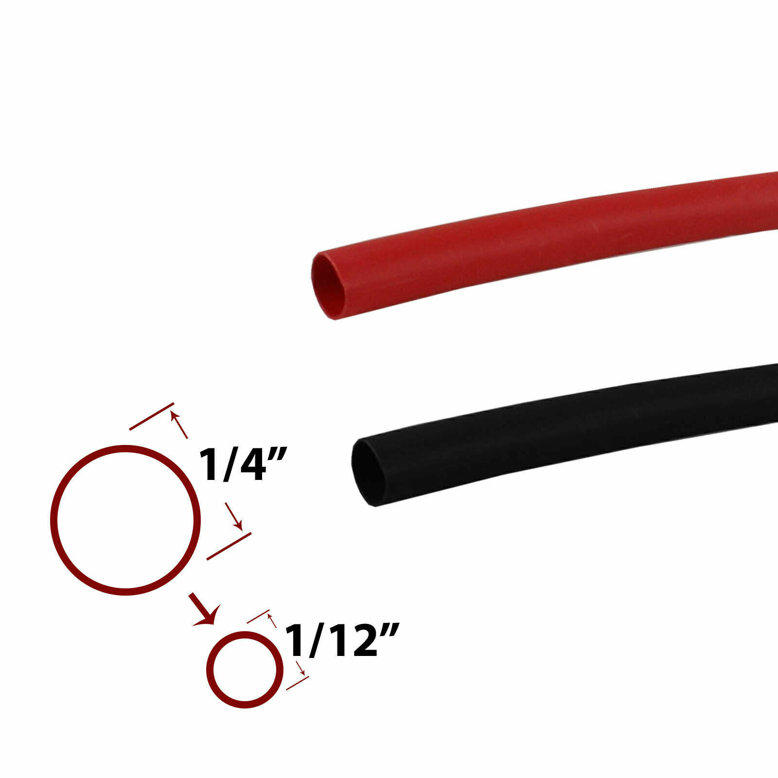 Black/ Red Heat Shrink Tubing 3:1 Wire Insulation Cable Sleeve Wrap Marine Grade