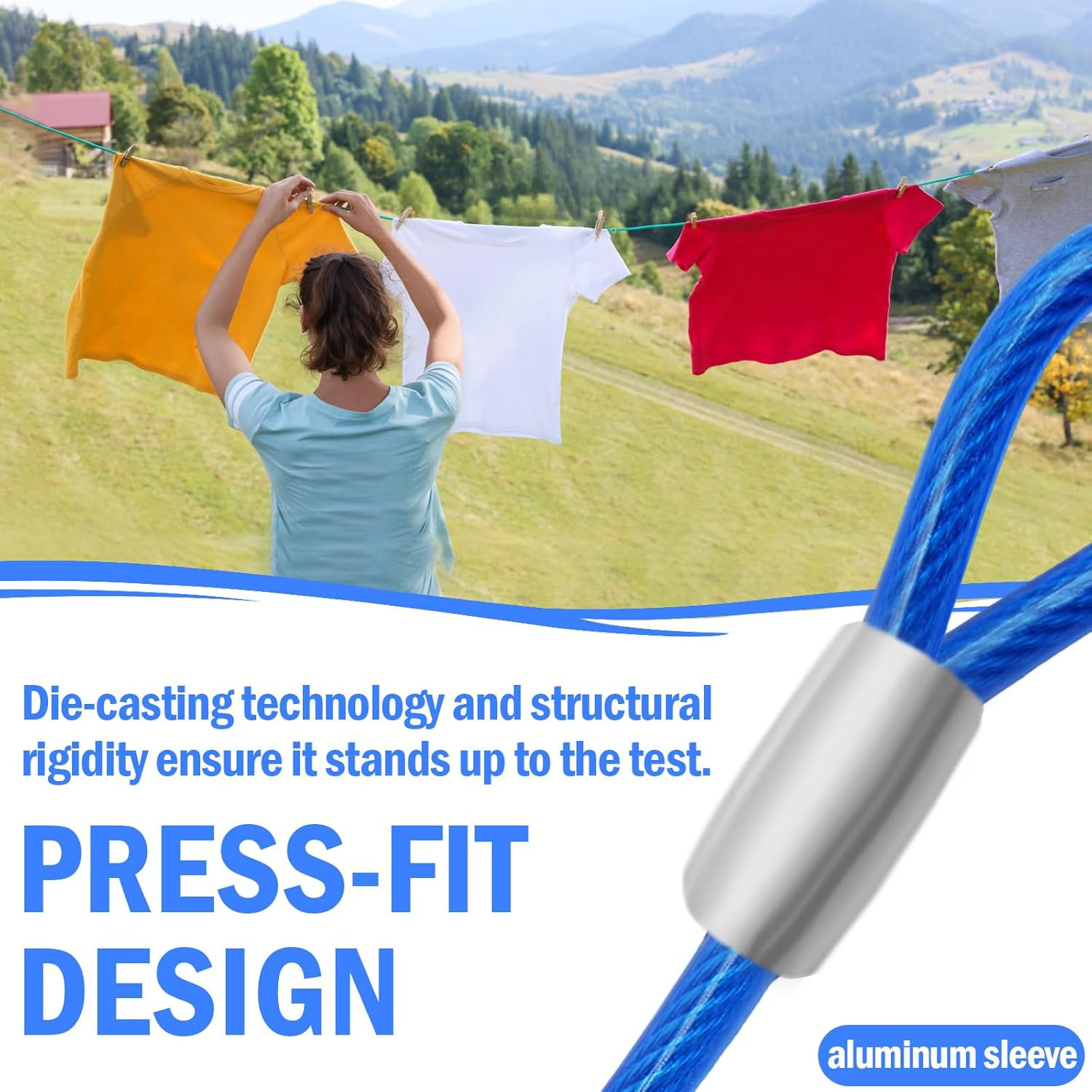 4FT Steel Security Cable with Loops - Weatherproof Safety Cable (2 Pack)