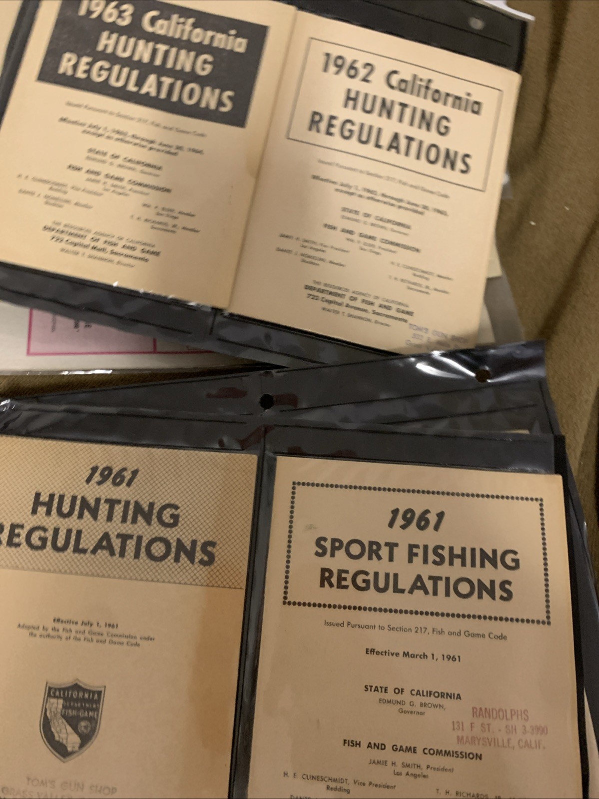 Lot Of 29 California Regulations Pamphlets 1952 1994 Vintage Hunting Fishing