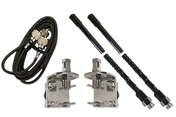 ProComm HSD995-3B Dual 3' CB Antenna 3-Way Mount Cable Kit 750W Fiberglass Black