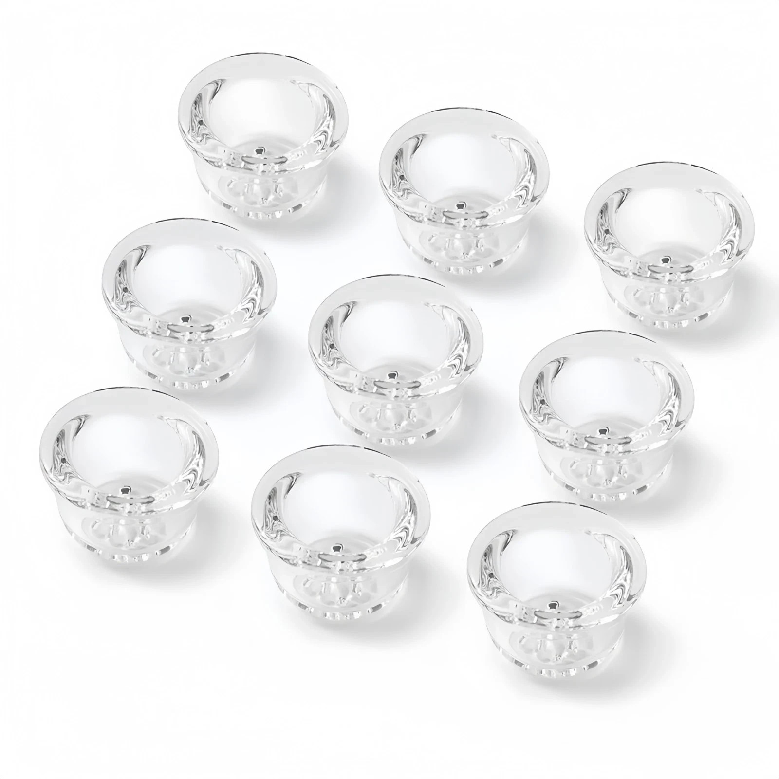 ( Pack of 9 ) 9-Hole Glass Bowl for Silicone Smoking Pipe Glass Replacement Bowl