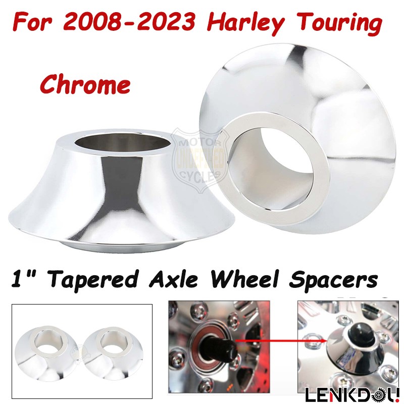 Chrome 1" Tapered Axle Wheel Spacers For Harley Street Glide Road King 2008-2023
