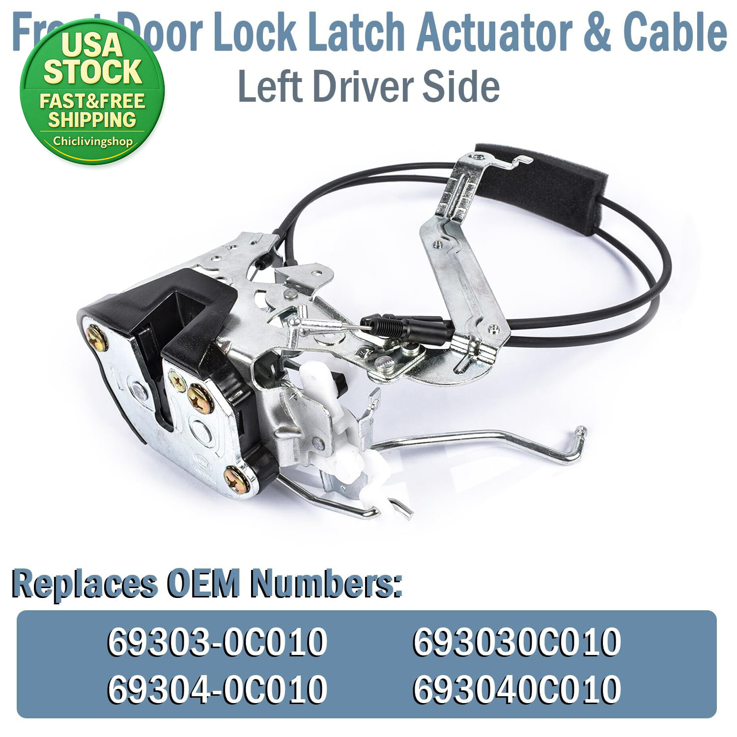 Front Door Lock Latch Actuator Cable Left Driver Side for Toyota Sequoia Tundra