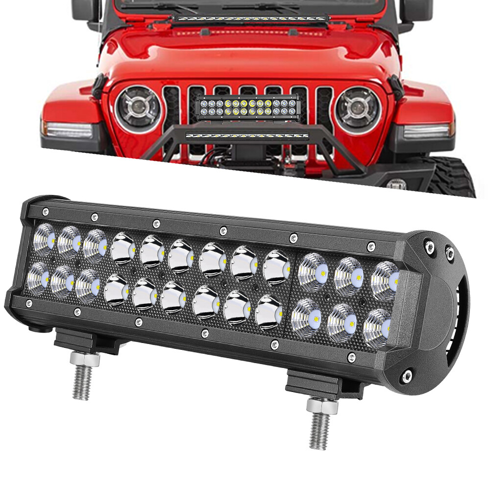 FOR Polaris Ranger XP 1000/1000 Crew 12" LED Light Bar Combo+ Rock Switch Wiring